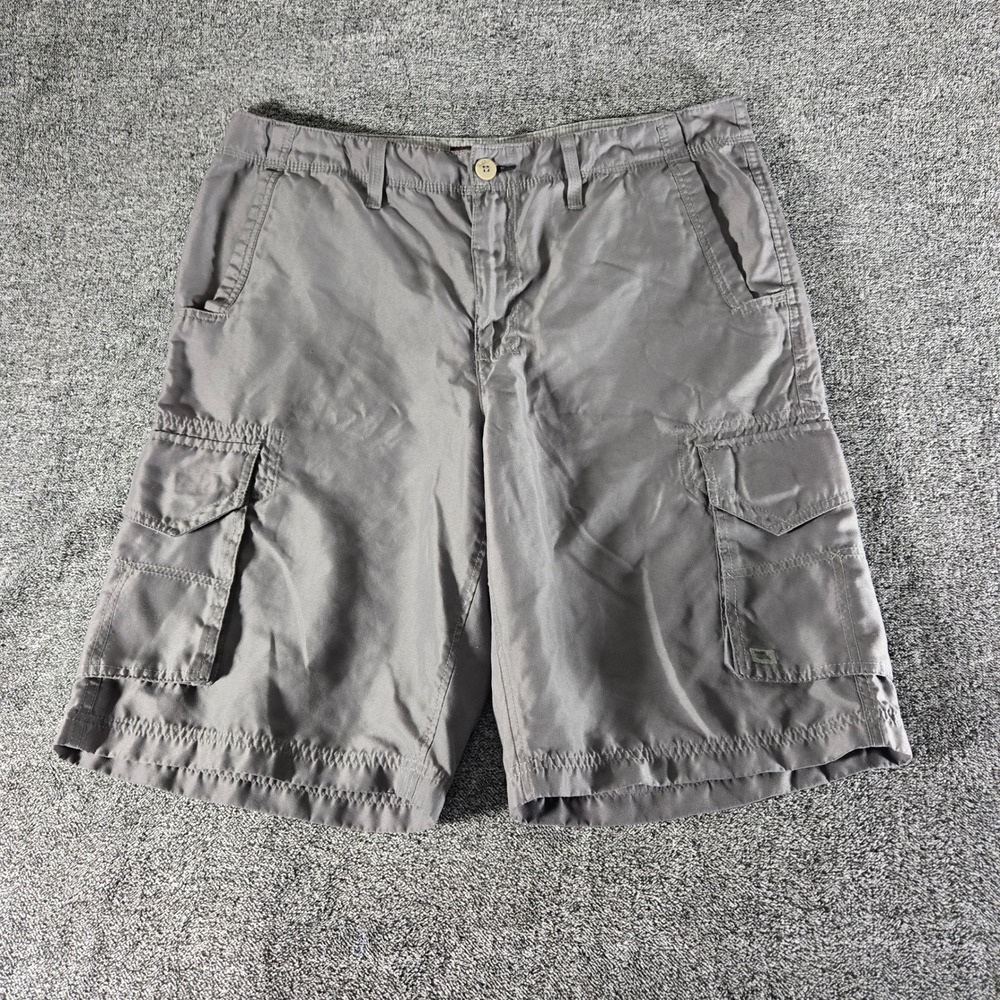 Tony Hawk Mens Grey Cargo Shorts Size 36 Relaxed Fit Polyester Skate Streetwear